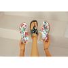 Large Size Herringbone Sandals for Women, Embroidered with Ethnic Style Flowers, with A Back Strap and Sloping Heel Sandals