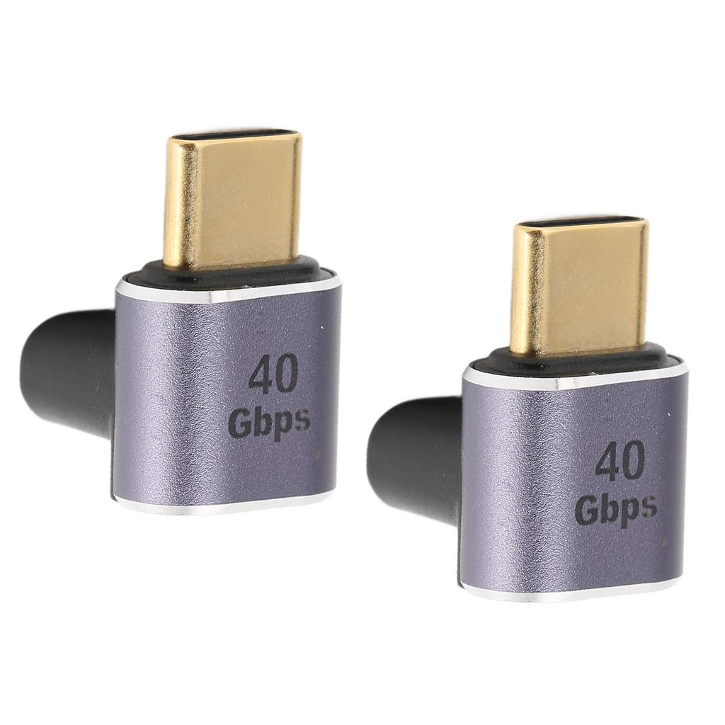 2 Pcs USB C Male to Female Adapter Right Angle 90 Degree PD 100W 40Gbps 8K60Hz HD Type C Male to