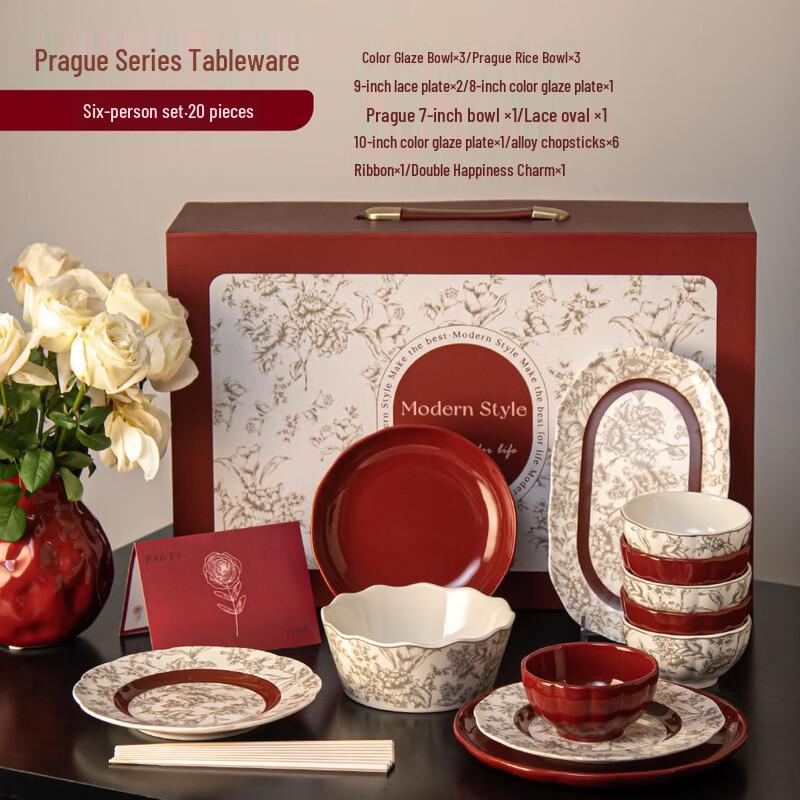 

Prague Nordic Ceramic Dinnerware Set 6-Person Set