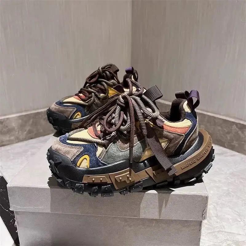 Fashion Men Platform Mixeds Colors Casual Shoes Versatile Sneaker Man Fashion Running Shoes Non-slip Comfort Zapatillas De Hombre 2024