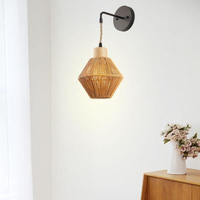 Rattan Wall Sconce Lamp Lighting Fixture for Restaurant Bedroom Reading