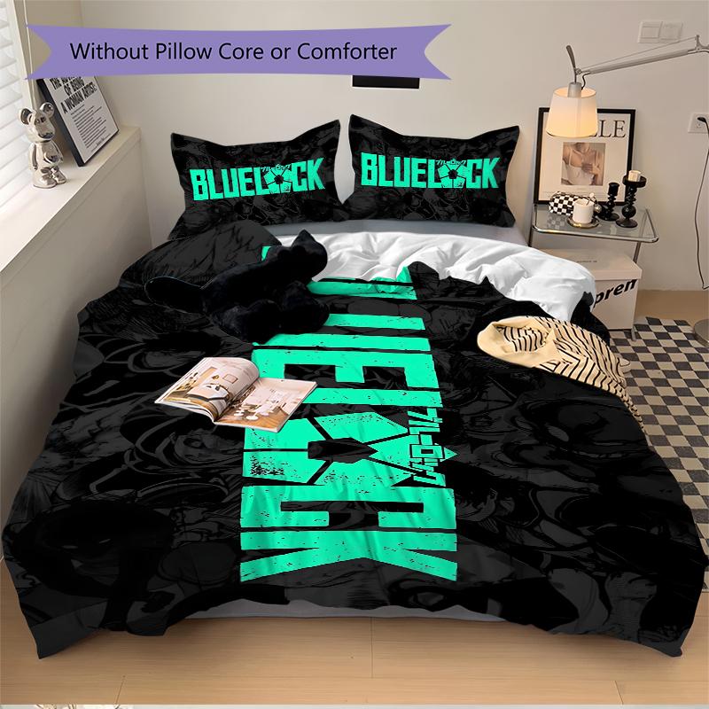 3Pcs Blue Lock Heroic Battle Bedding Set Soft Fabric Duvet Cover Pillowcases Christmas Xmas Halloween Gift 1 Duvet Cover 2 Pillowcase S120