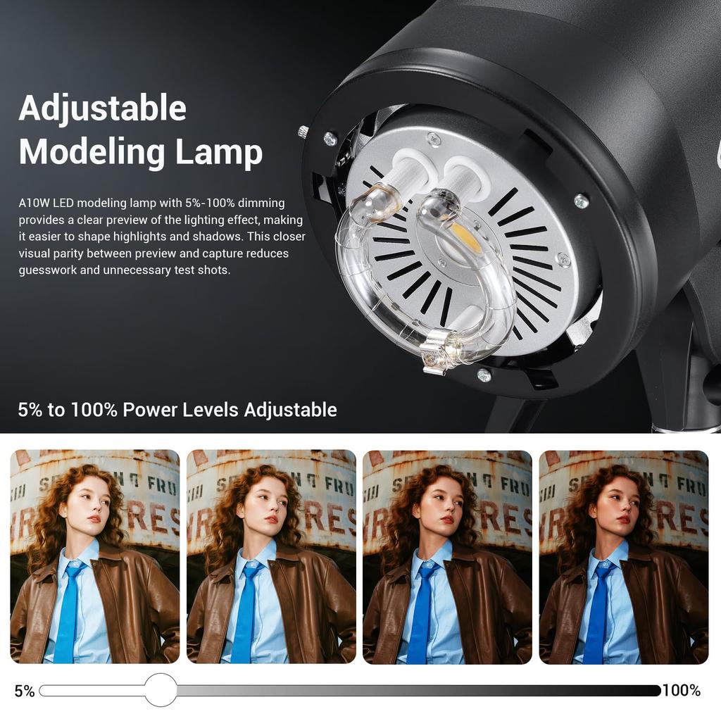 The GODOX Studio Strobe SK400IIIV GN65 400Ws Features a 10W Adjustable Model Second Recycle Wireless X and Bowens Ideal for Photography SK400III-V