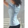 Sports T-shirt Women Summer Breathable Sexy Beauty Back Fitness Wear Quick Dry Running Training Short Sleeve Yoga Top