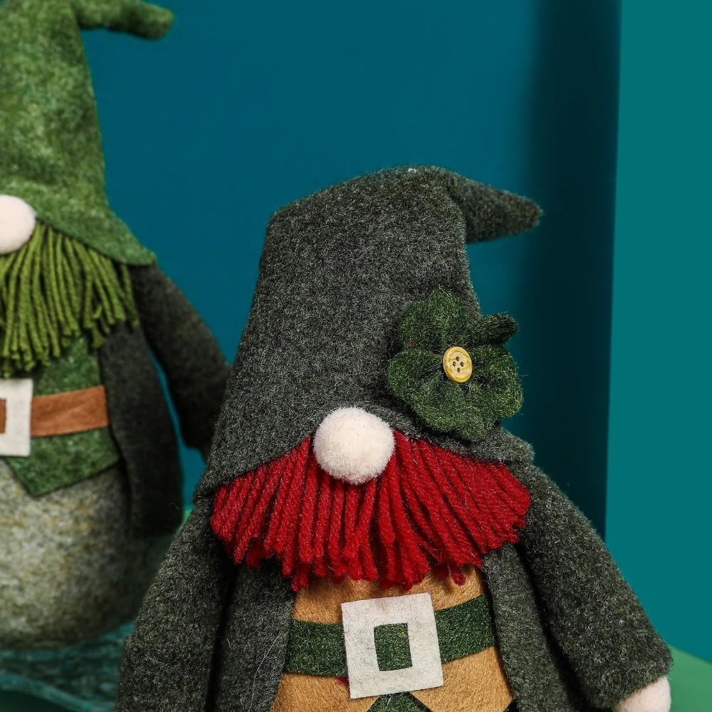 Green Irish Day Dwarf Doll Novelty Fashion Gnome Figurines Exquisite Creative Faceless Old Man Doll Collectible Display
