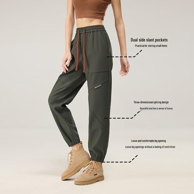 Women's High-Waisted Loose Fit Water-Repellent Cargo Jogger Pants