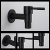 Wall Mounted Single Cold Water Faucet Classic Black Washing Machine Mop Pool Water Tap for Home Garden Bathroom Bath
