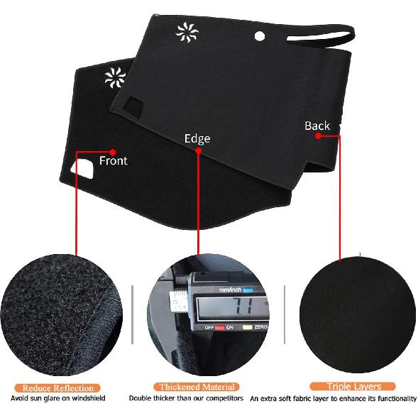 Dash Cover Mat  Fit For Toyota Sienna 2011-2014, Dashboard Cover Pad Carpet Protector (Black)