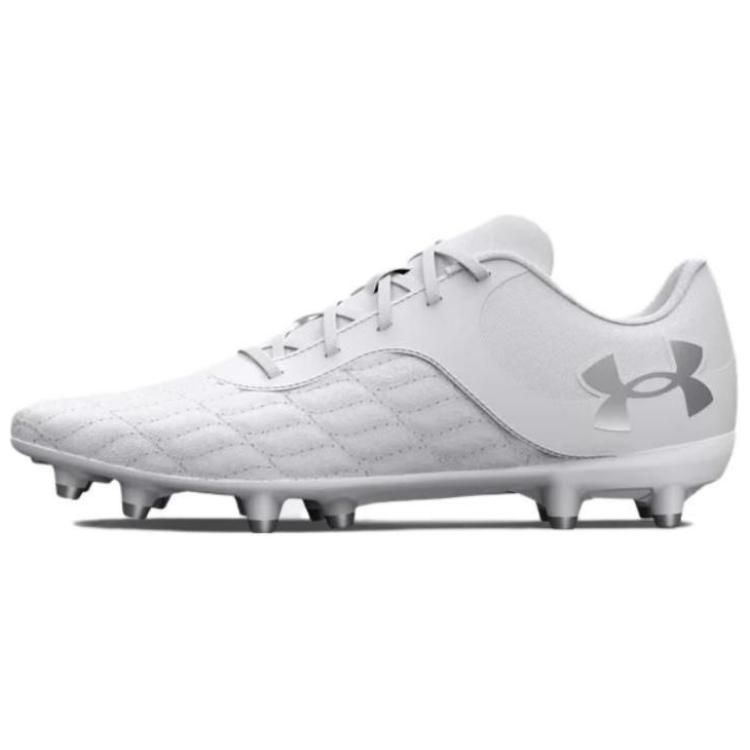 Under Armour Unisex UA Magnetico Select 3 FG Soccer Cleats White Black Metallic Silver 3027039-100 45.5