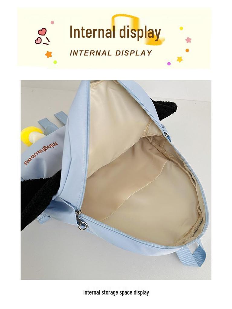 2025 Women's Cute Cartoon Puppy Embroidered Schoolbag - Lightweight Travel Backpack