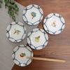 Waza No Kura Stylish Kutani Ware Small Plate Set (5 Plates) with Fruit Designs, Brand Name, Japanese Tableware, Side Plates, Made In Japan