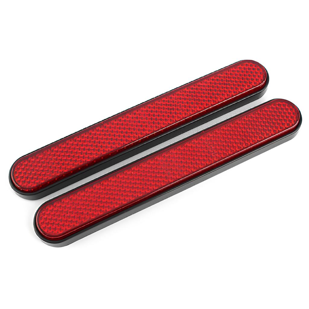 Set of 2 Motorcycle Reflector Reflector Red 0.4 Inch (9 Mm) Rounded Corner Adhesive