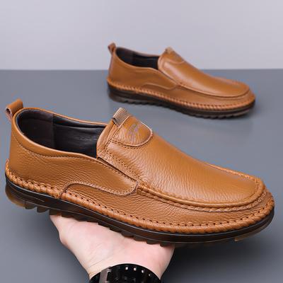 Herrenschuhe aus erstschichtigem Rindsleder, weiches Leder, Doudou-Schuhe, Herren-Freizeitschuhe, Übergröße, Herrenschuhe, weiche Sohle, rutschfest