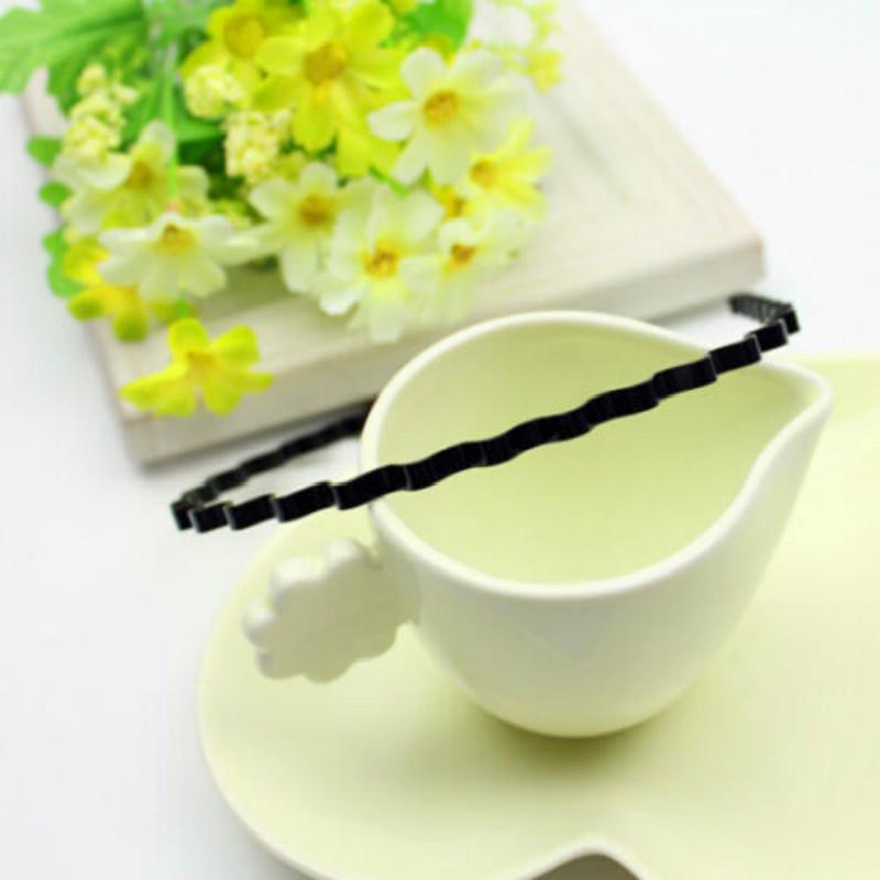 Mens Women Unisex Black Wavy Hair Head Hoop Band Sport Headband Hairband Headwear