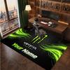 Monster Energy Personalisierter Kristall-Samt-Teppich, Benutzerdefinierter Namens-Text Weicher Anti-Rutsch-Teppich für Wohnzimmer Schlafzimmer