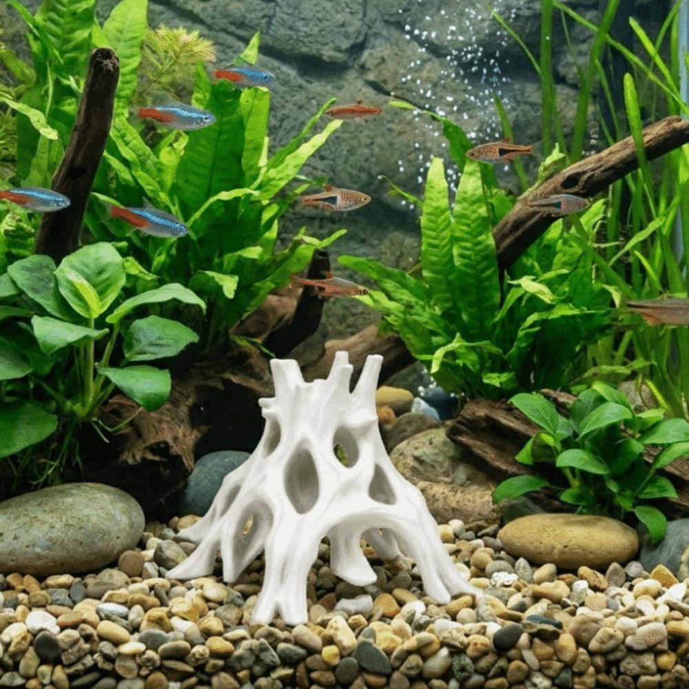 3D Printed Aquarium Fish Shelter Tree Trunk Driftwood Landscape Hermit Crabs Habitat