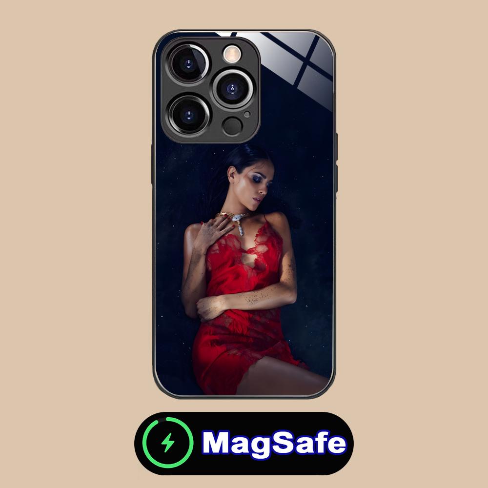 Fashion Eiza Gonzalez Glass MagSafe Mobile Phone Case for iPhone 17 16 15 14 13 12 11 Air Pro Max Plus Mini Colorful Cover