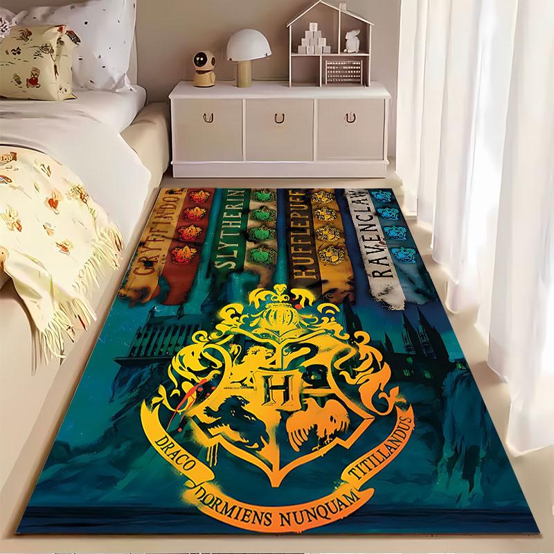 Hogwarts House Crests Carpet Suitable As a Non-slip Mat for the Living Room or Bedroom Sofa