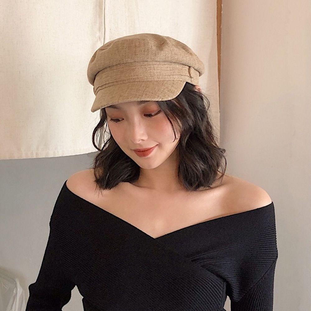 Visor Hats Fashion Octagonal Cap Cotton Linen Navy Hats Vintage Women Berets  Travel