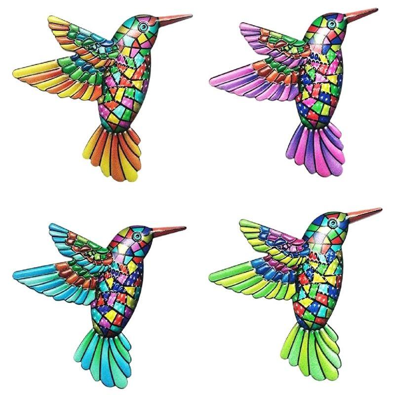 

AEE4-4Pcs Bird Ornament Metal Wall Art Decor Hanging Crafts For Bedroom Outdoor Garden Bird Wall Art Decor
