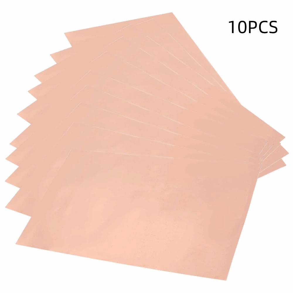 10Pcs 30x20cm Copper Foil Tape Single Side Conductive Copper Foil Sheet Shielding Tape For Guitar