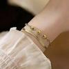 Female style bead double-layer stainless steel bracelet snake bone chain jewelry accessory
