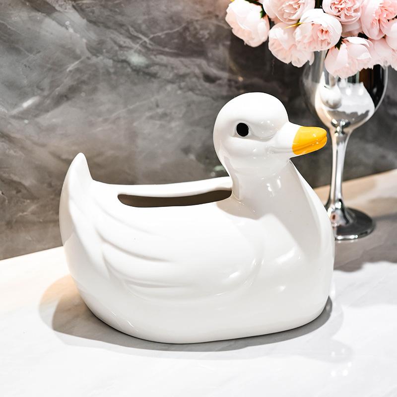 

Милая утка коробка для салфеток обеденный стол свет роскошная коробка для хранения салфеток креативное украшение дома искусство керамическая коробка для салфеток украшения