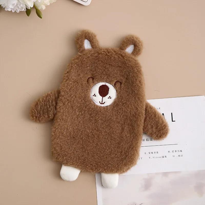 Hot Water Bottle With Cover Cartoon Frog Rabbit Warm Bag Plush Hot Water Bottle Protective Removable Hot Water Bag Cover