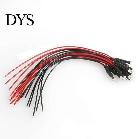 10 Stück 20 cm 3 mm/5 mm LED-Lampenkabel, vorverkabelt, DC-emittierendes Diodenlicht