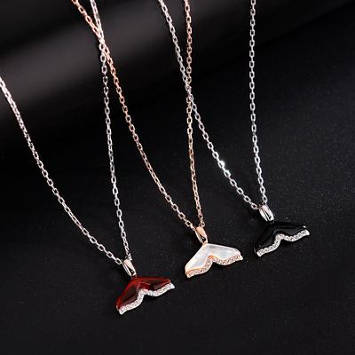 Female Mermaid Tail Necklace for Women's Personality Clavicle Chain Shell Dolphin Tail Pendant