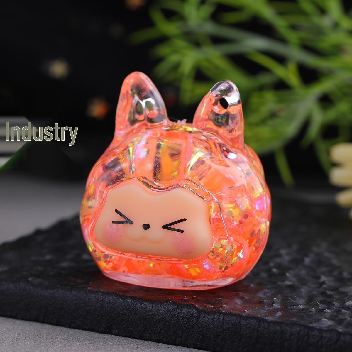 Adorable Oil-Filled Acrylic Keychain Series: Backpack Pendant & Flowing Sand Ornament 40mm