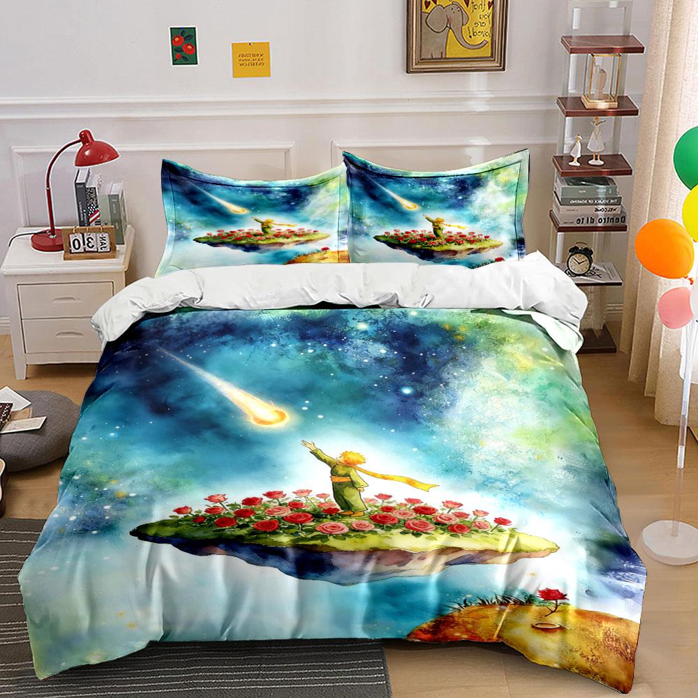 Planet, roses, meteor, figure. Bedding sets Duvet cover sets Duvet covers Pillowcases(1 * Duvet Cover 2 * Pillowcases, without duvet insert)