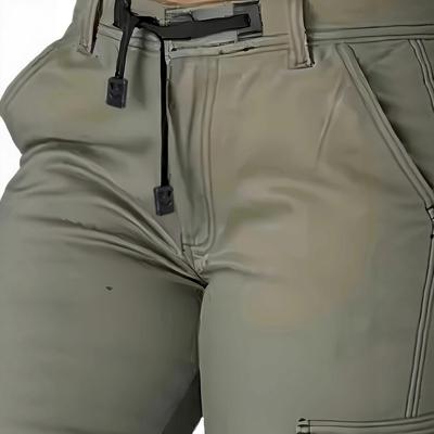 Pantalon cargo long pour femme, multipoches, à revers, style décontracté et athlétique CLE
