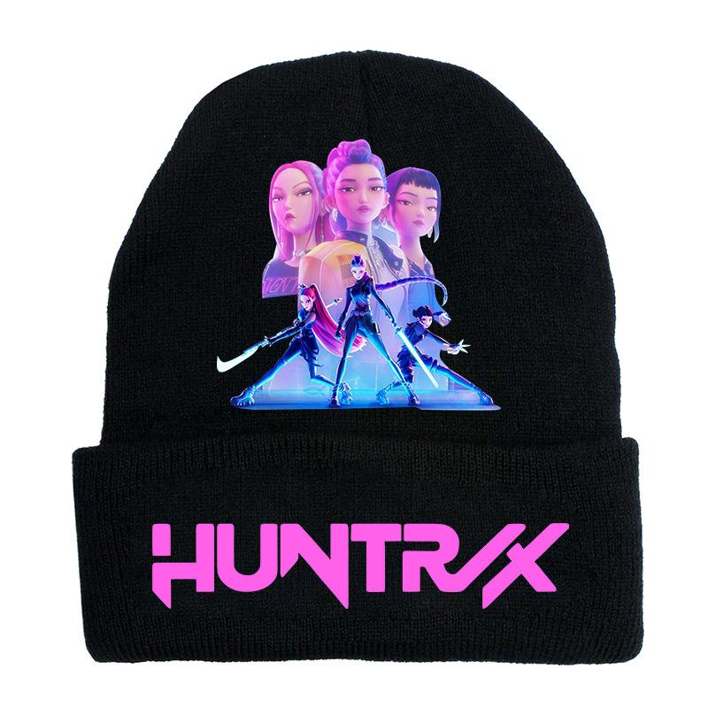 Peripheral Knitted Hat Curled Wool Hat Printed Doudou Hat Outdoor Cold Hat Adult