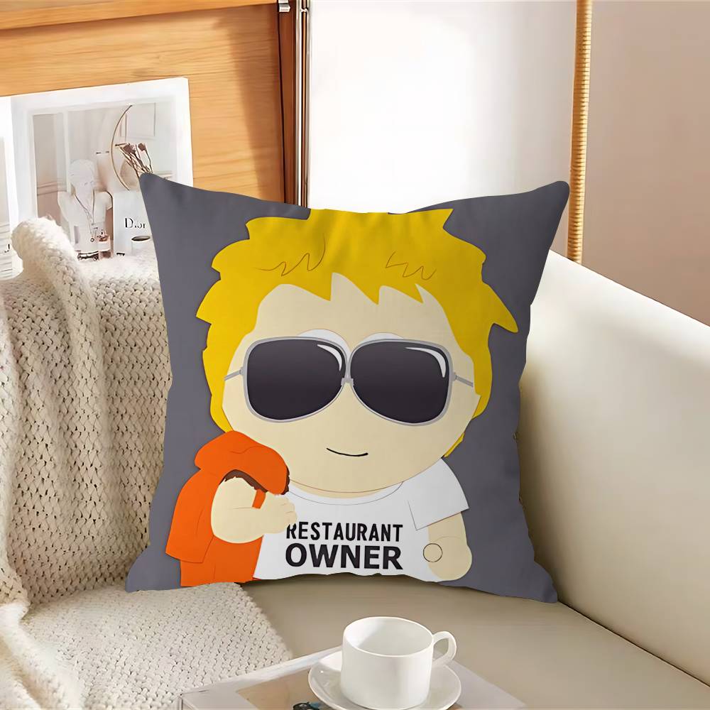 Мультяшная наволочка S-SouthparkS, съемный моющийся чехол для подушки – Мягкий лен для любого сезона 12x12Inch