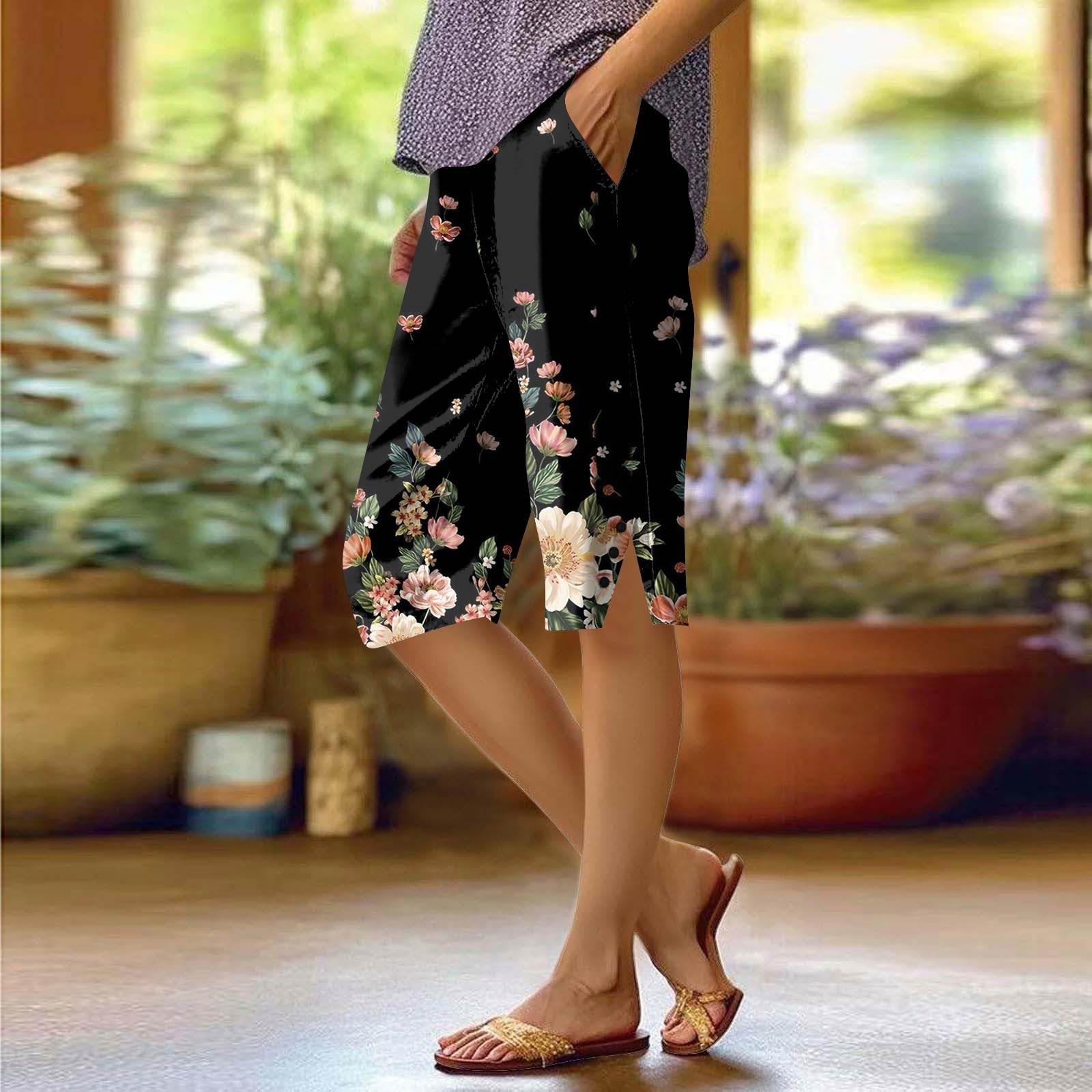 

Женские брюки с принтом, модные повседневные шорты с карманами и эластичной резинкой на талии XXL