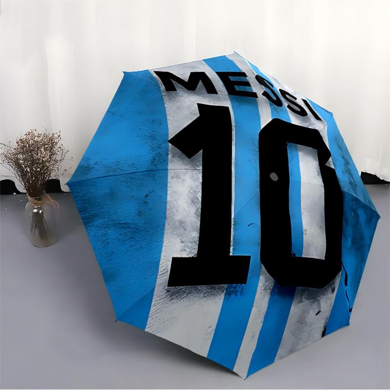 Messi Automatic Folding Umbrella, 8 Ribs for All-Season Use, Portable for Travel & Outdoor Activities a0819080