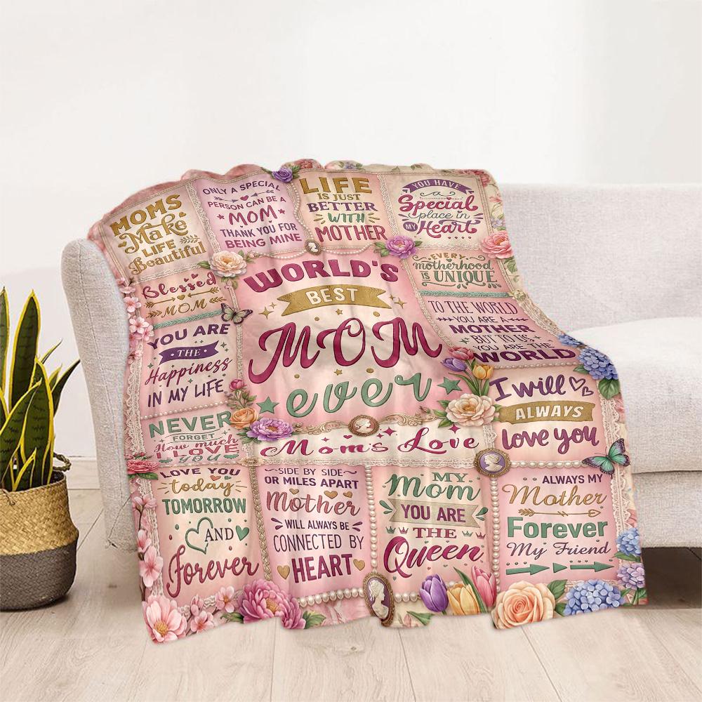 Floral Tribute Mom Blanket Durable Comfort Suitable for Chair Seaside Office Four Seasons Multipurpose Stylish Decor