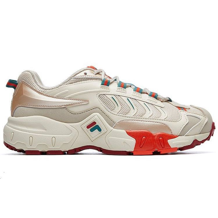 Fila Ravagement Mesh Fabric Synthetic Leather Retro Sports Comfortable Shock Absorbing Breathable Lightweight Low Top Casual Shoes F12W041115FAG