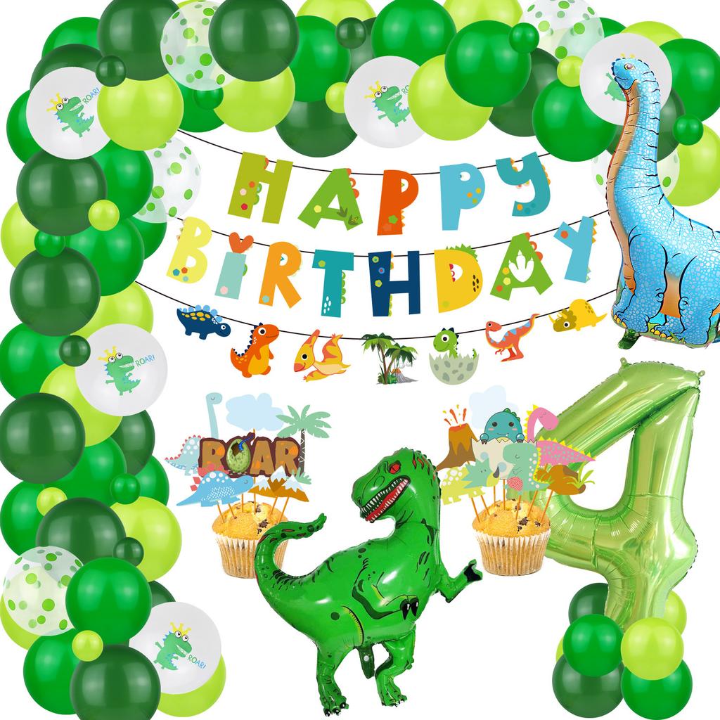 Dinosaur Theme Suit, Boy And Girl Birthday, Baby Birthday Party Decoration, Dinosaur Balloon Background Wall