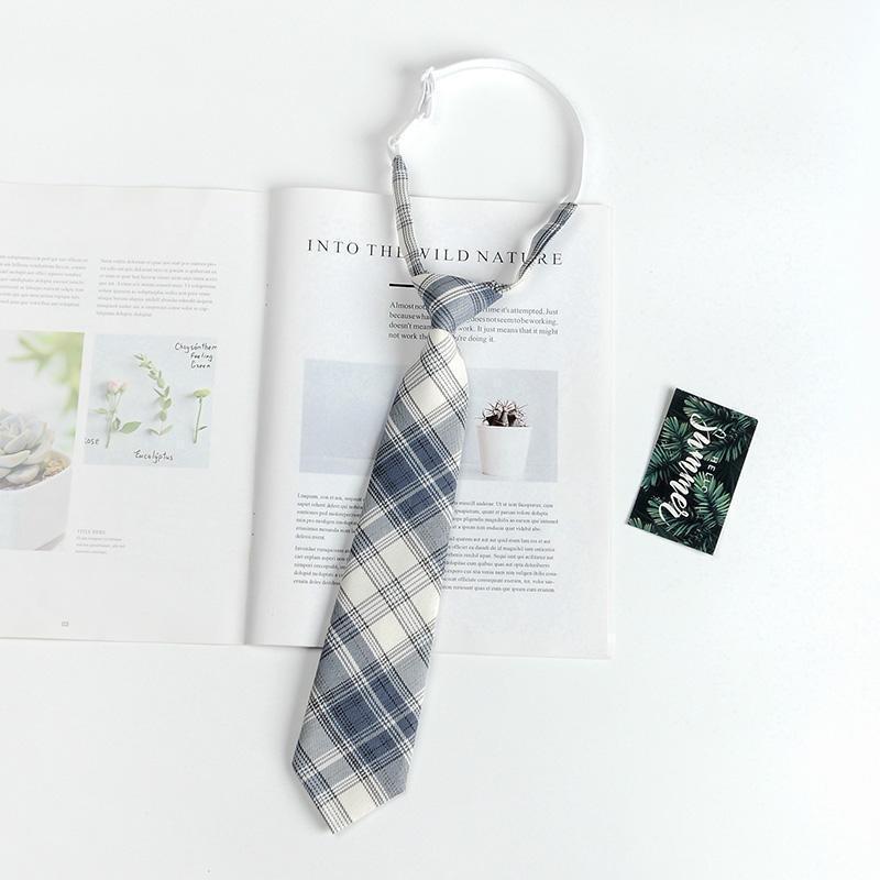 Childrens Tie With Solid Color Striped Check Pattern Polyester For School Uniforms