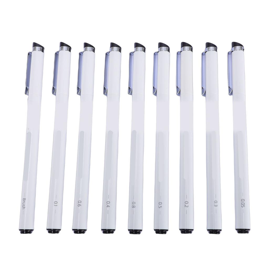 9 Pcs Micro Pen Set Black Water Proof Fineliner Pen for Drawing Sketch Comics Watercolor Calligraphy