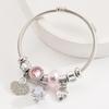 Stainless Steel Bow Heart Geometric Diamond Bracelet - Versatile, Fresh, and Beaded for Women