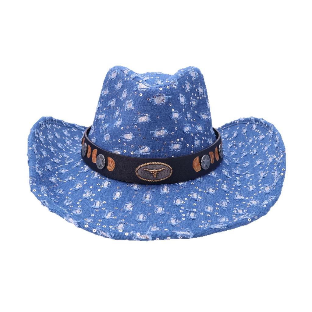 European and American Wind Holes Western Cowboy Hat Farm UV Protection Sunshade Jazz Hat Men's and Women's Fashion Versatile Top Hat