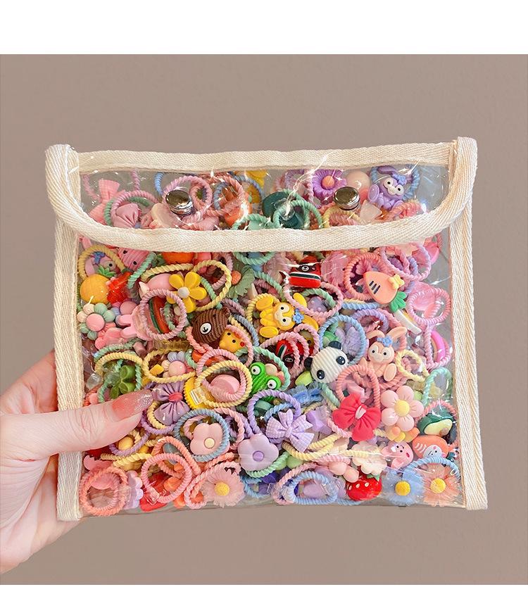 Non-Damaging Korean-Style Hair Ties for Girls – Cute Cartoon Rubber Bands, Perfect for Babies, Adorable Small Size