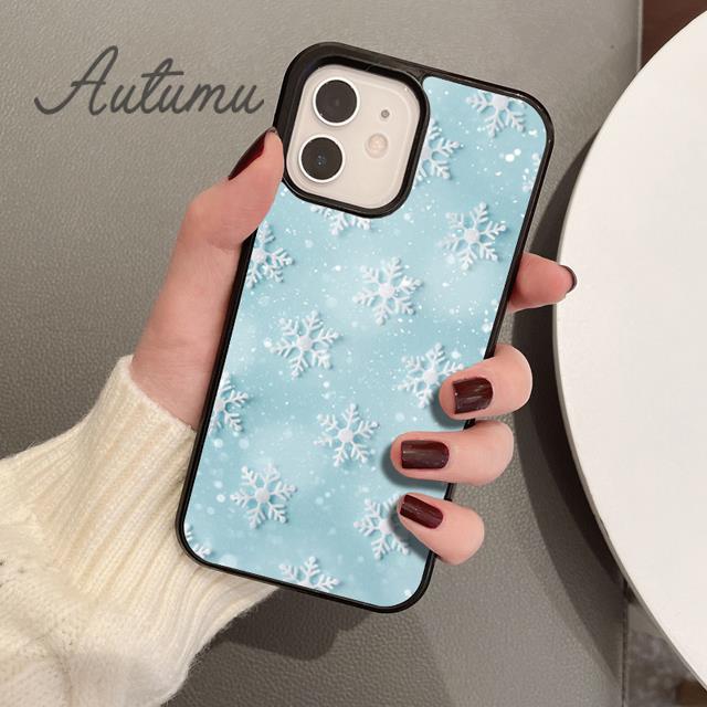 Snowflakes Phone Case for iPhone 11 12 13 14 Pro Max Mini X XR XS SE 2020 5 6S 7 8 Plus Samsung Galaxy S21 S22 Cover Shell