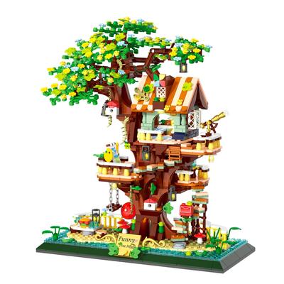 LULUFUN Tree House Building Blocks Toy - Tree House, 3D Puzzle, Mini Blocks, Assembly, for Men, Women, Adults, Celebration, New Year, Birthday, Christ