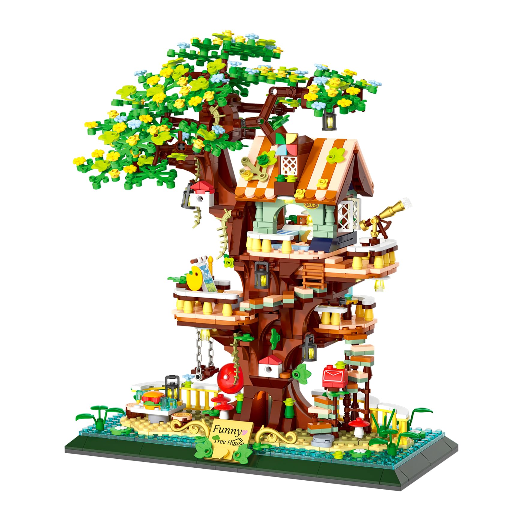 

LULUFUN Tree House Building Blocks Toy - Tree House, 3D Puzzle, Mini Blocks, Assembly, for Men, Women, Adults, Celebration, New Year, Birthday, Christ