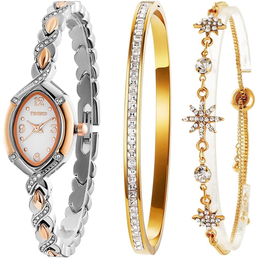 TIME100 Gift Set Women s Watch with 2 Bracelets Japanese Movement 30M Water Resistant Women s Accessories
