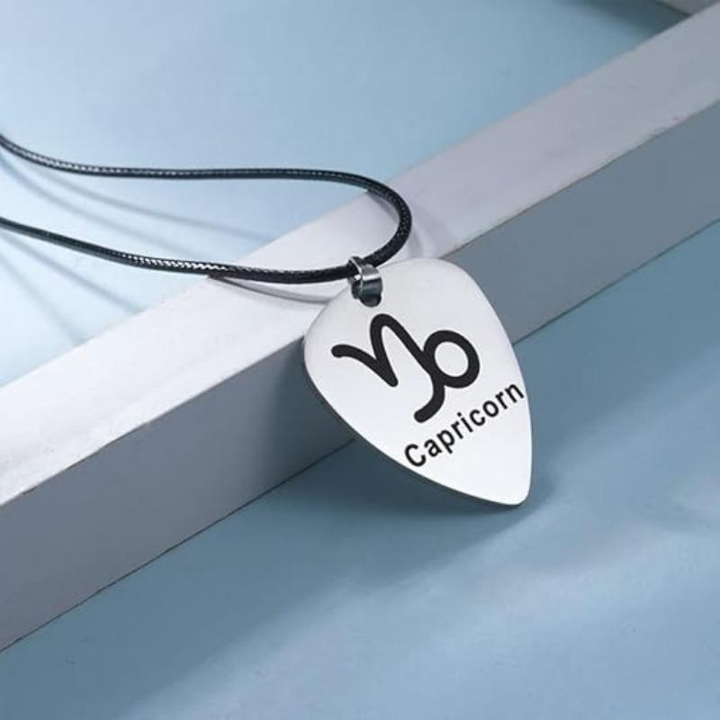 Guitar Pick Necklace Men's Zodiac Necklace Necklace Music Lovers